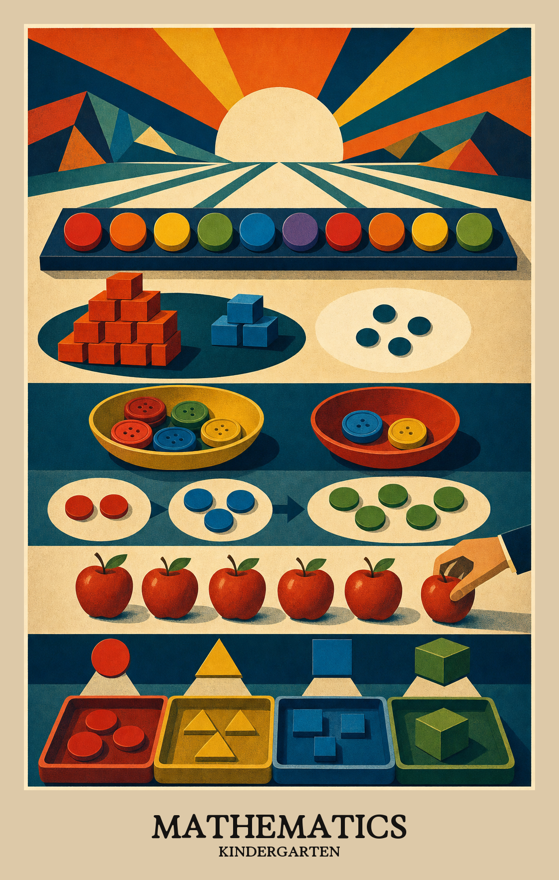 Illustration of what students learn in Kindergarten Mathematics