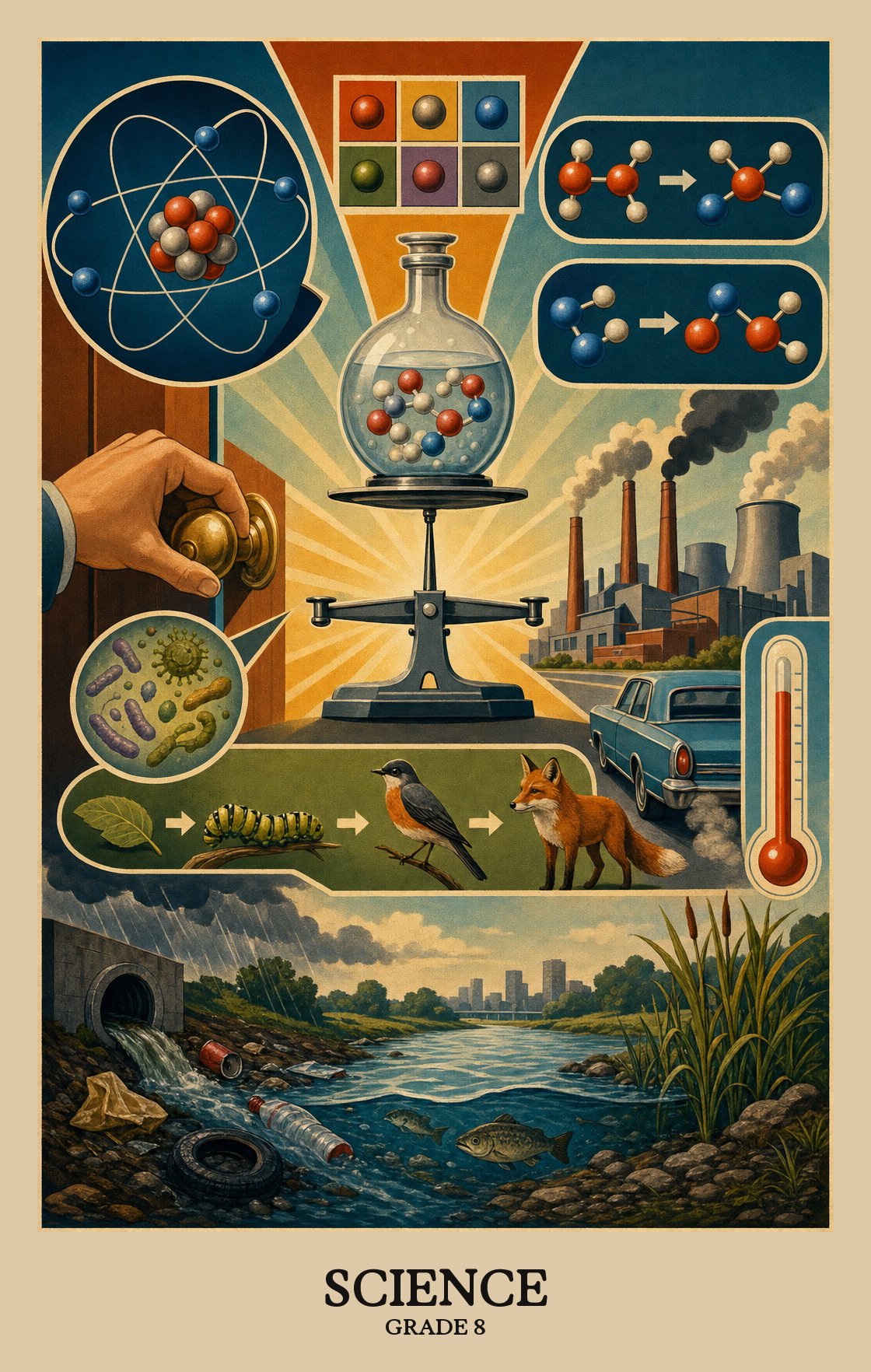 Illustration of what students learn in Grade 8 Science