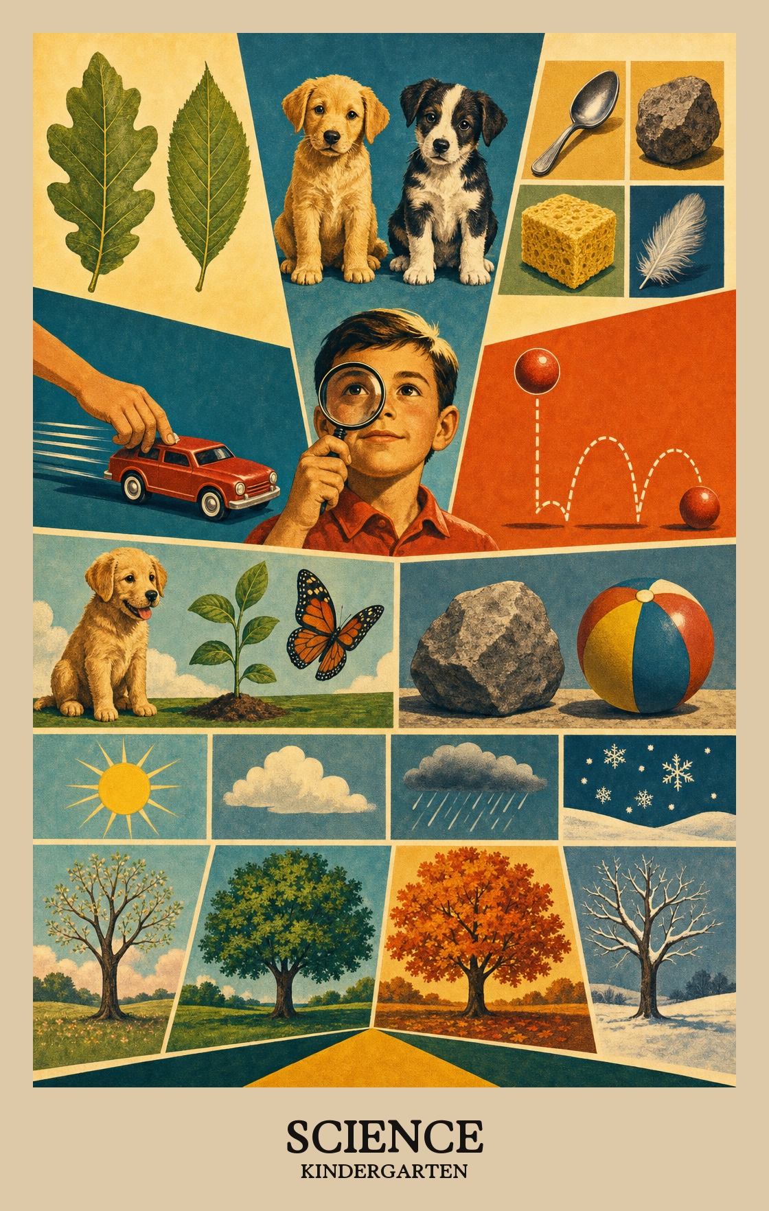 Illustration of what students learn in Kindergarten Science