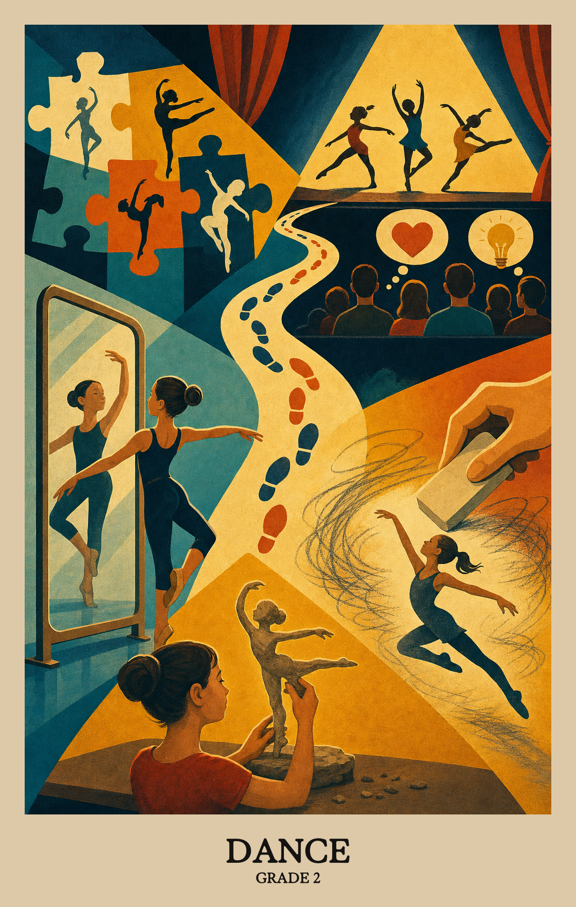 Illustration of what students learn in Grade 2 Arts: Dance