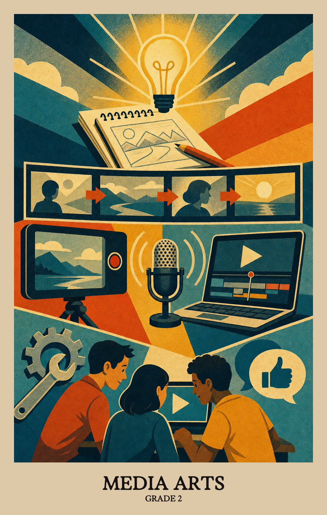 Illustration of what students learn in Grade 2 Arts: Media Arts