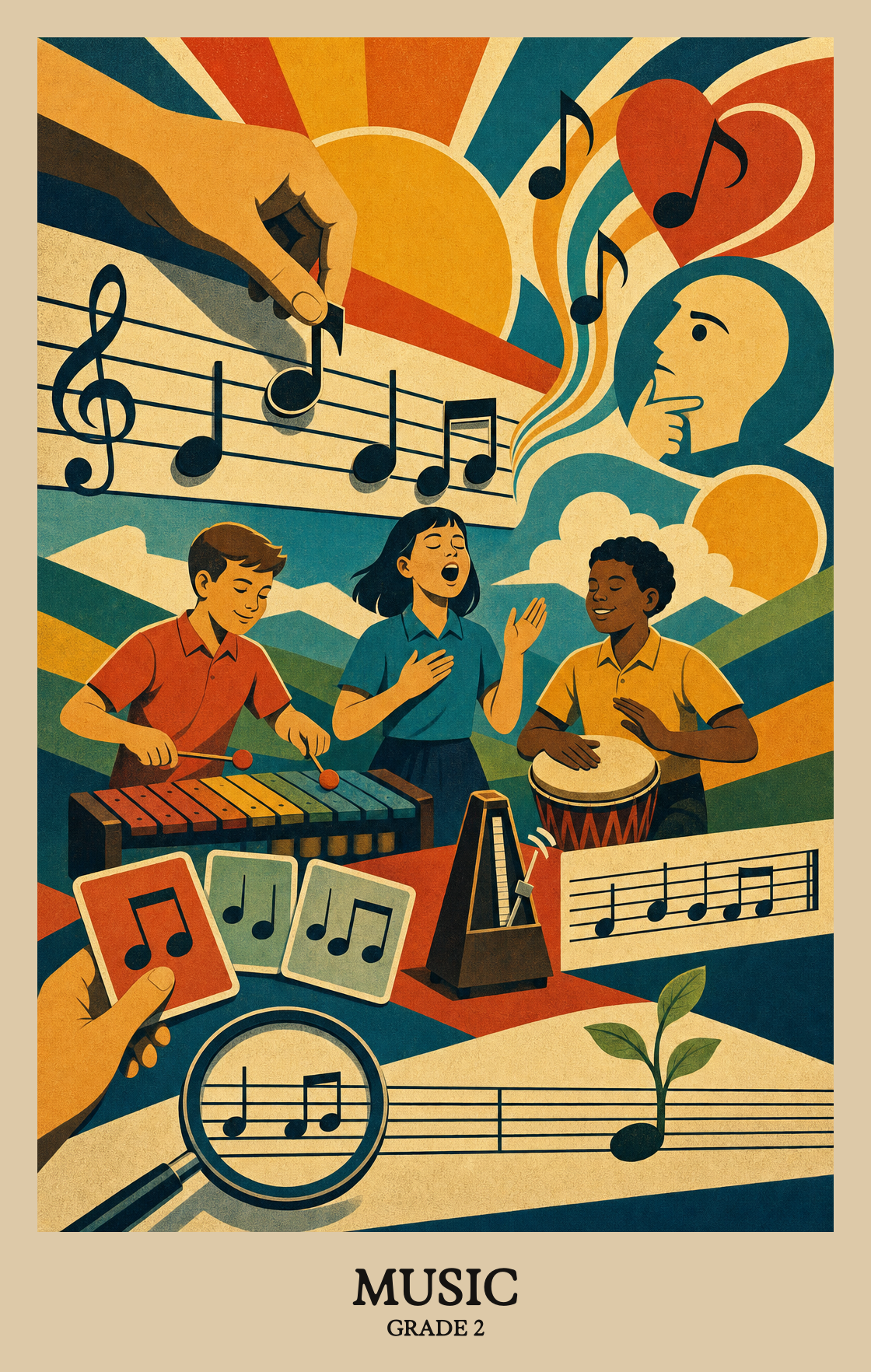 Illustration of what students learn in Grade 2 Arts: Music