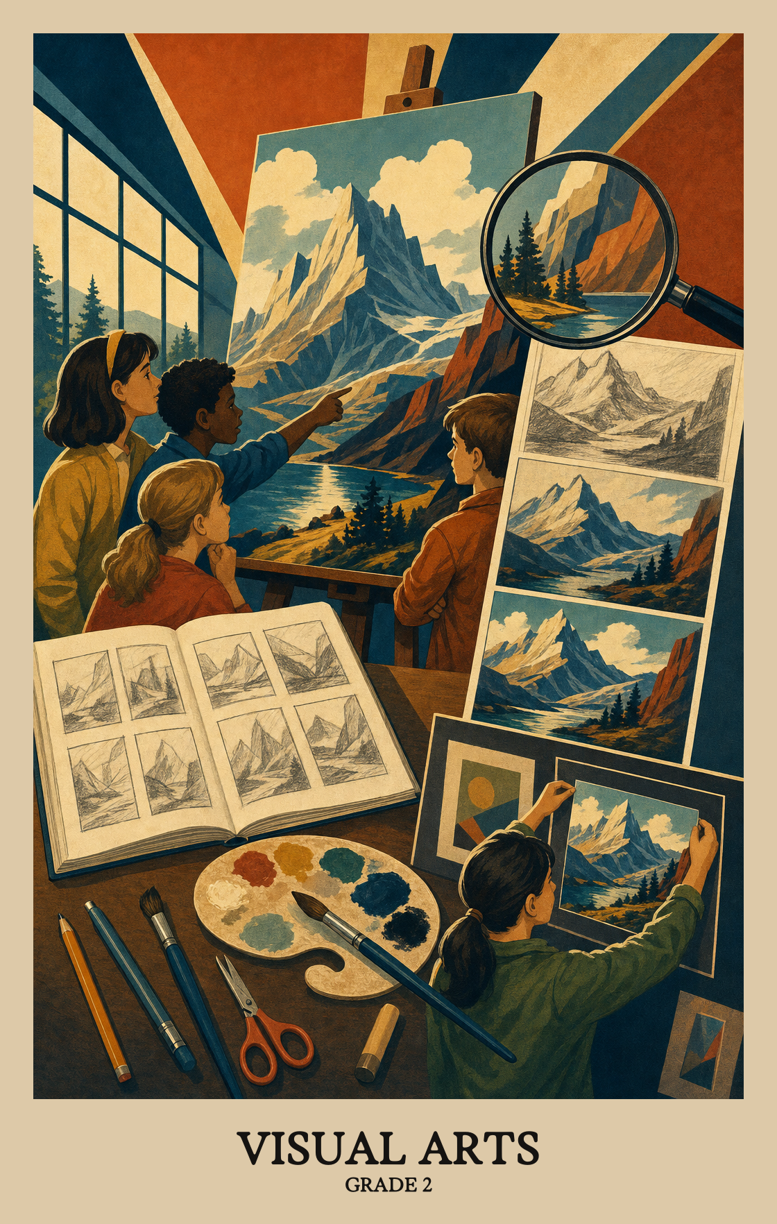 Illustration of what students learn in Grade 2 Arts: Visual Arts