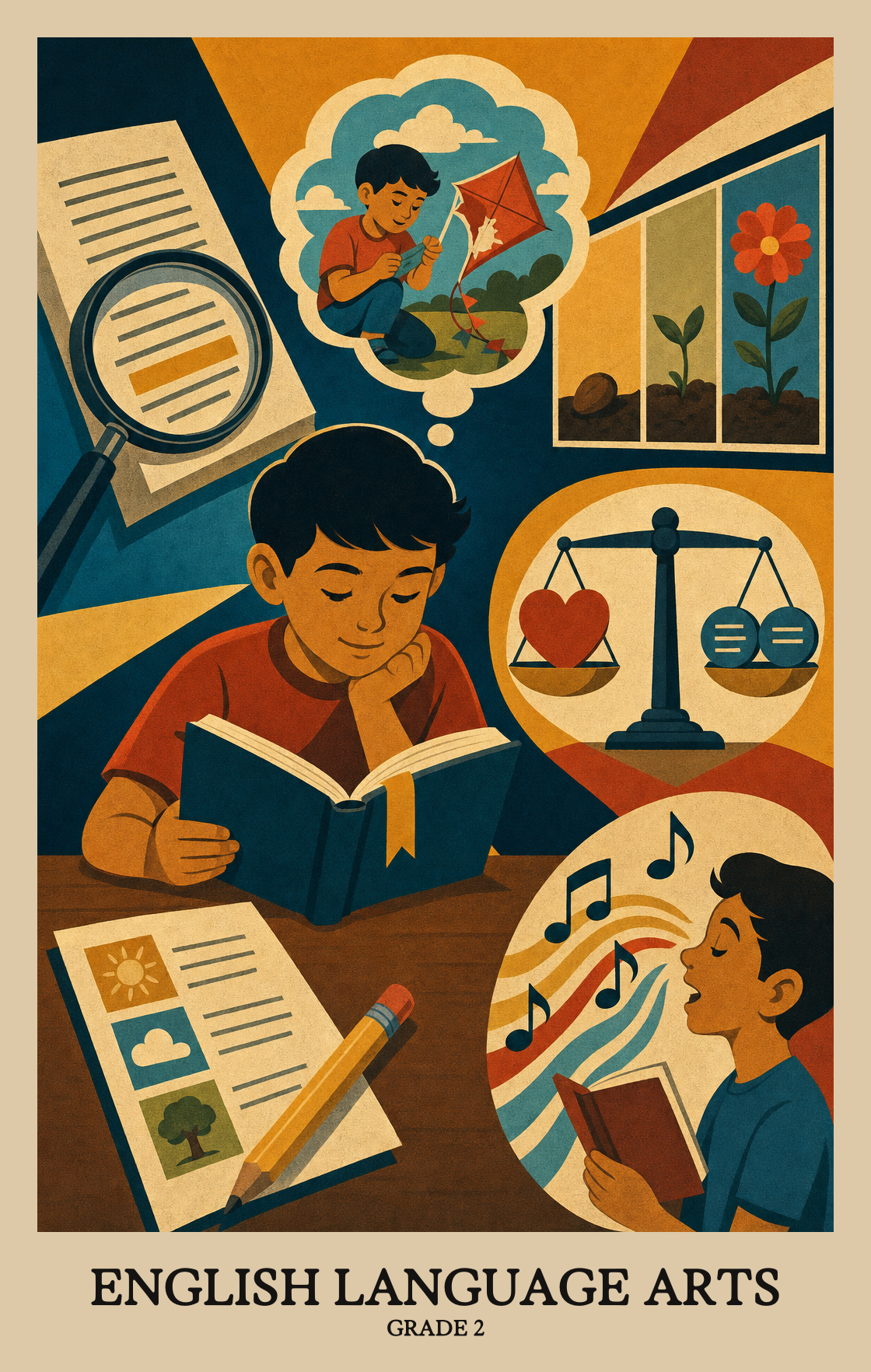 Illustration of what students learn in Grade 2 English Language Arts