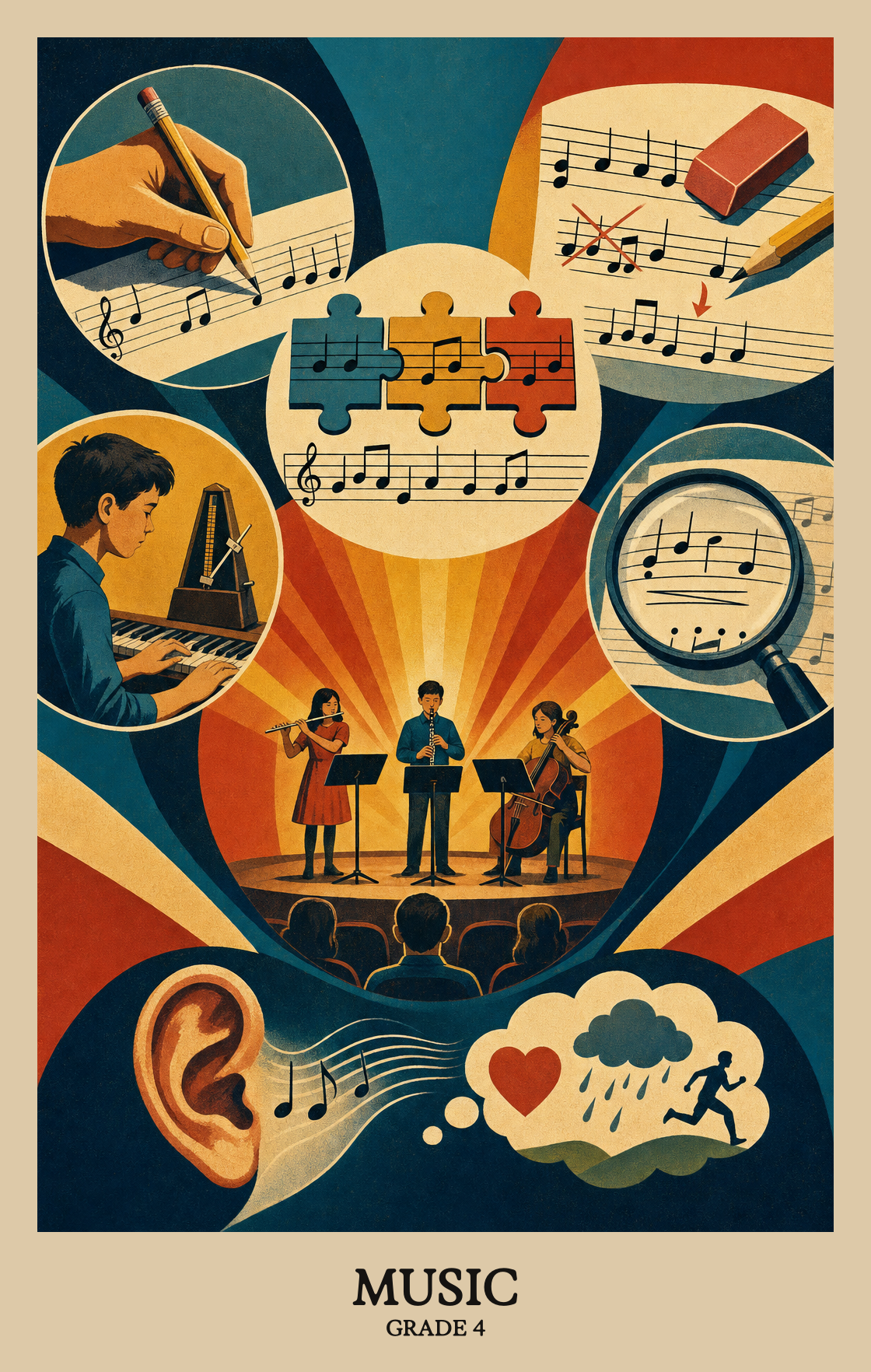 Illustration of what students learn in Grade 4 Arts: Music