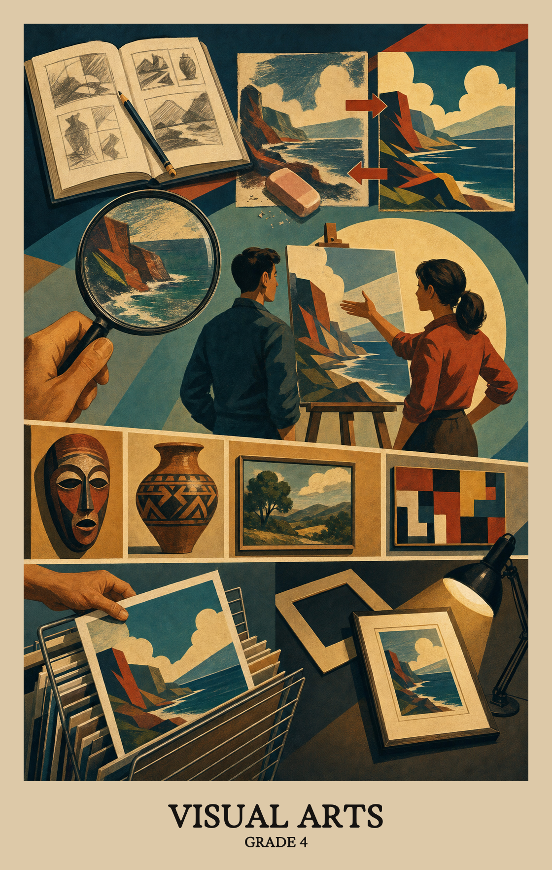 Illustration of what students learn in Grade 4 Arts: Visual Arts