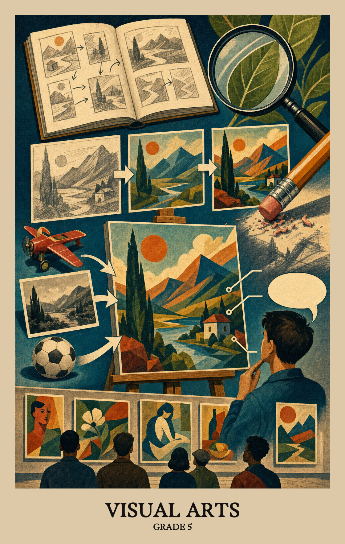 Illustration of what students learn in Grade 5 Arts: Visual Arts