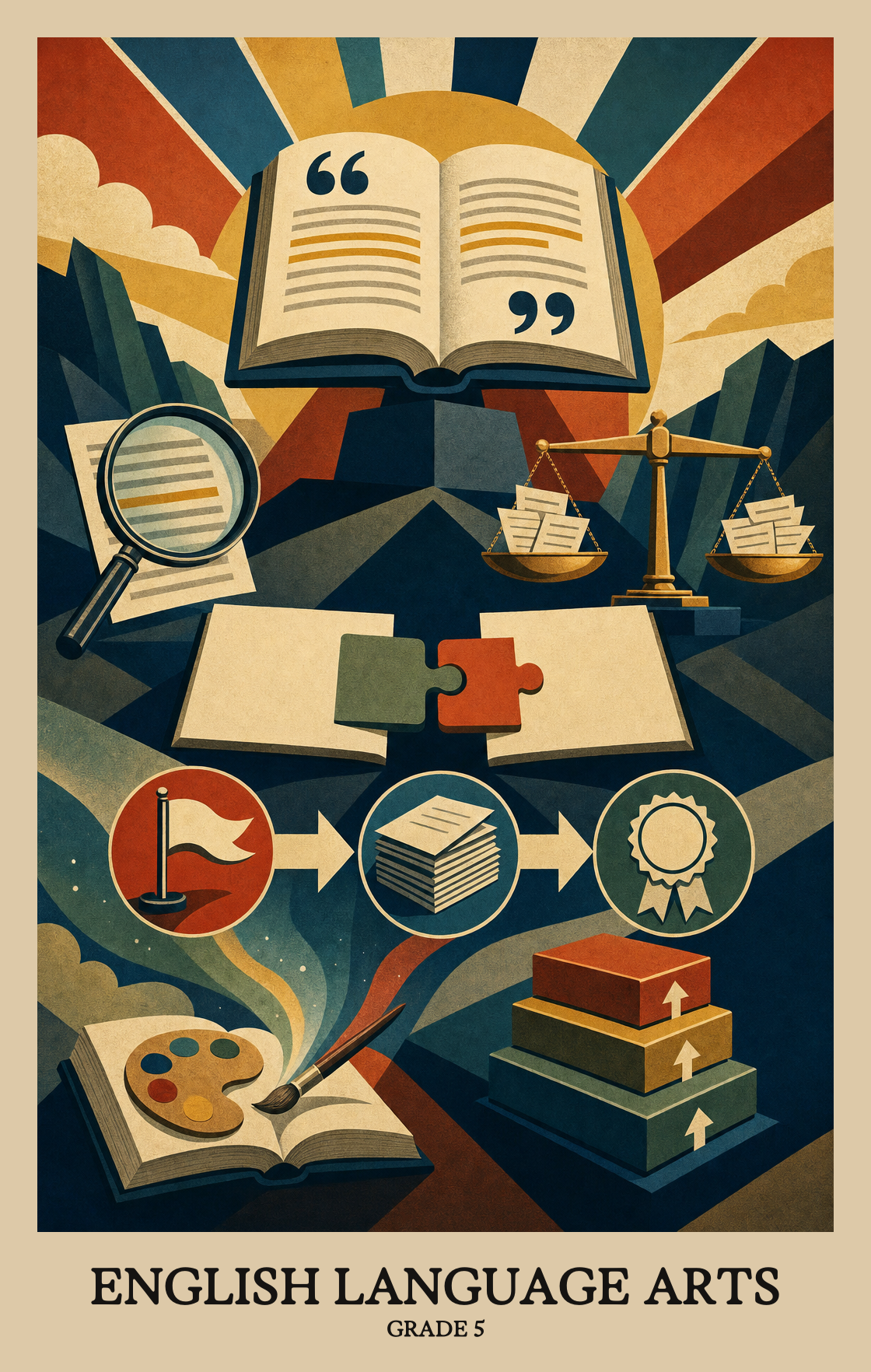Illustration of what students learn in Grade 5 English Language Arts