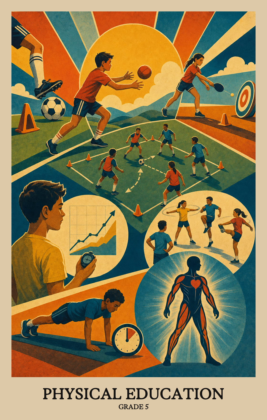 Illustration of what students learn in Grade 5 Physical Education