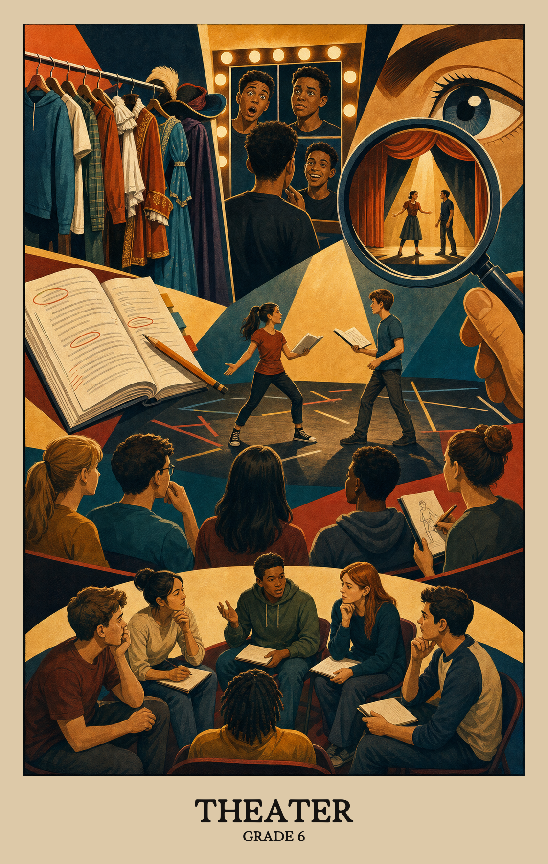 Illustration of what students learn in Grade 6 Arts: Theatre