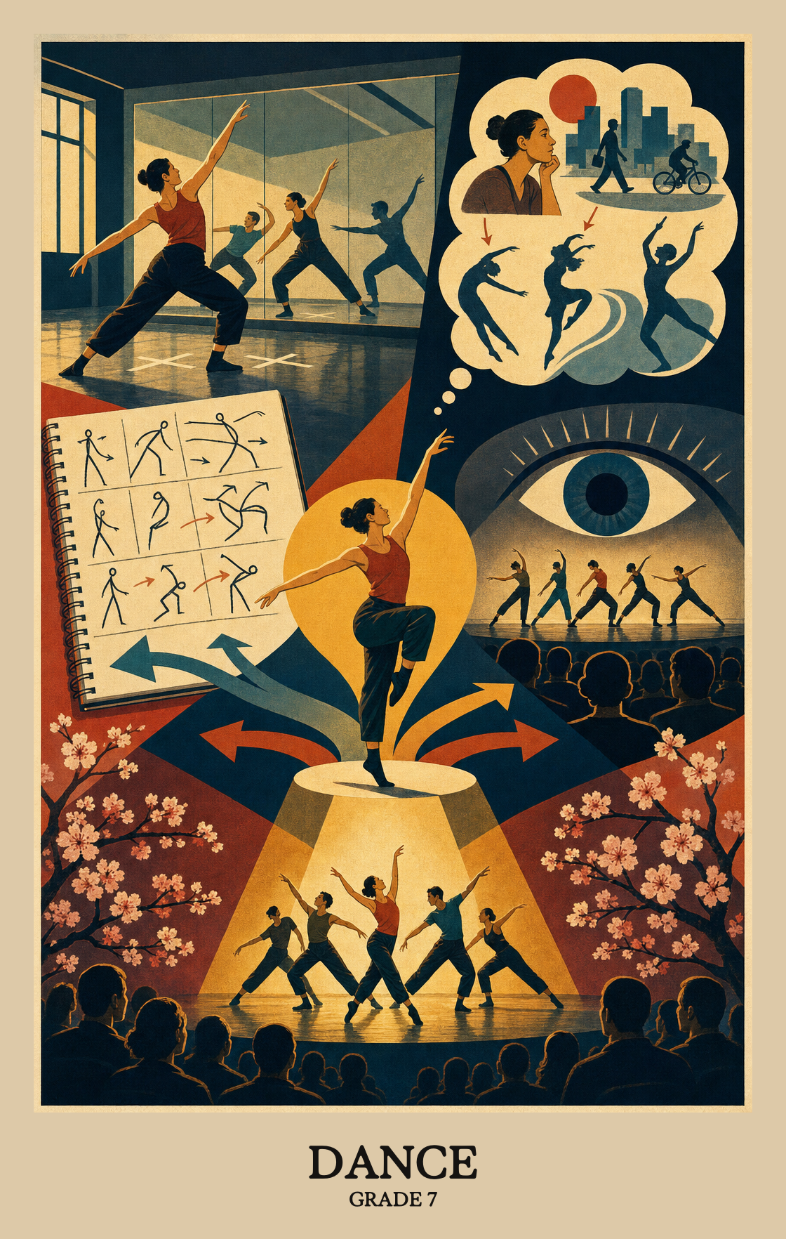 Illustration of what students learn in Grade 7 Arts: Dance
