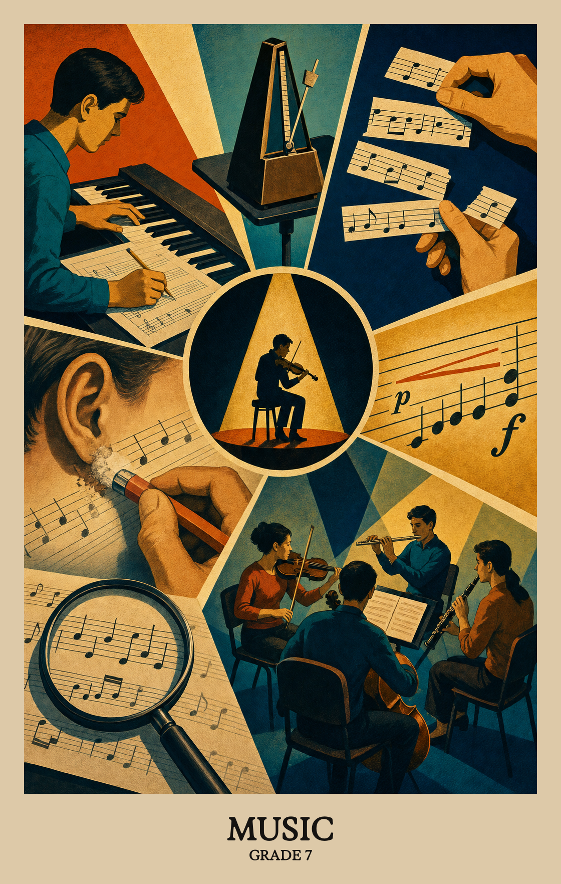 Illustration of what students learn in Grade 7 Arts: Music