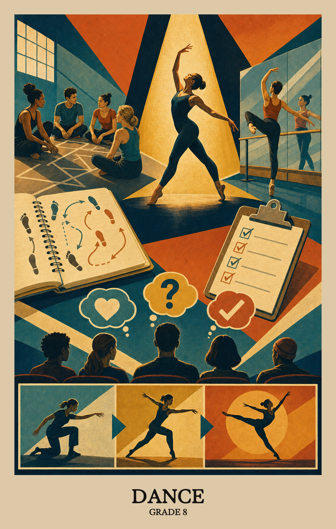 Illustration of what students learn in Grade 8 Arts: Dance