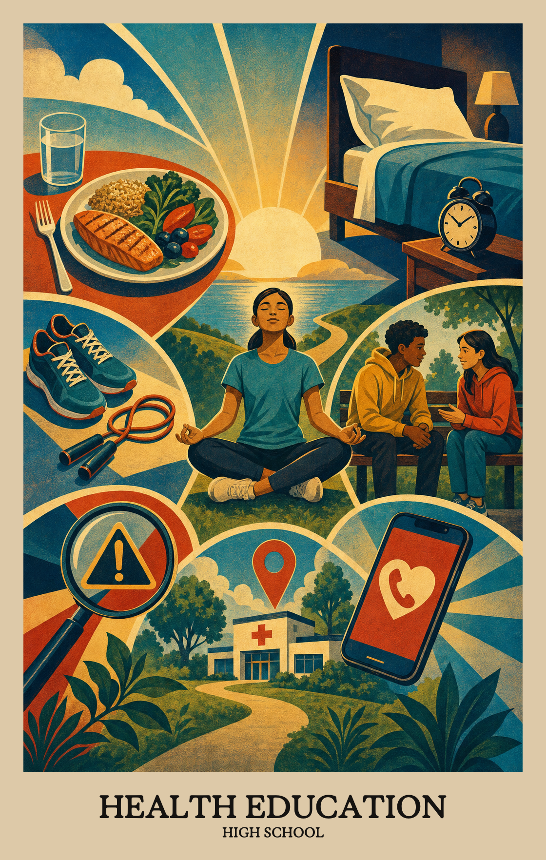 Illustration of what students learn in High School Health Education