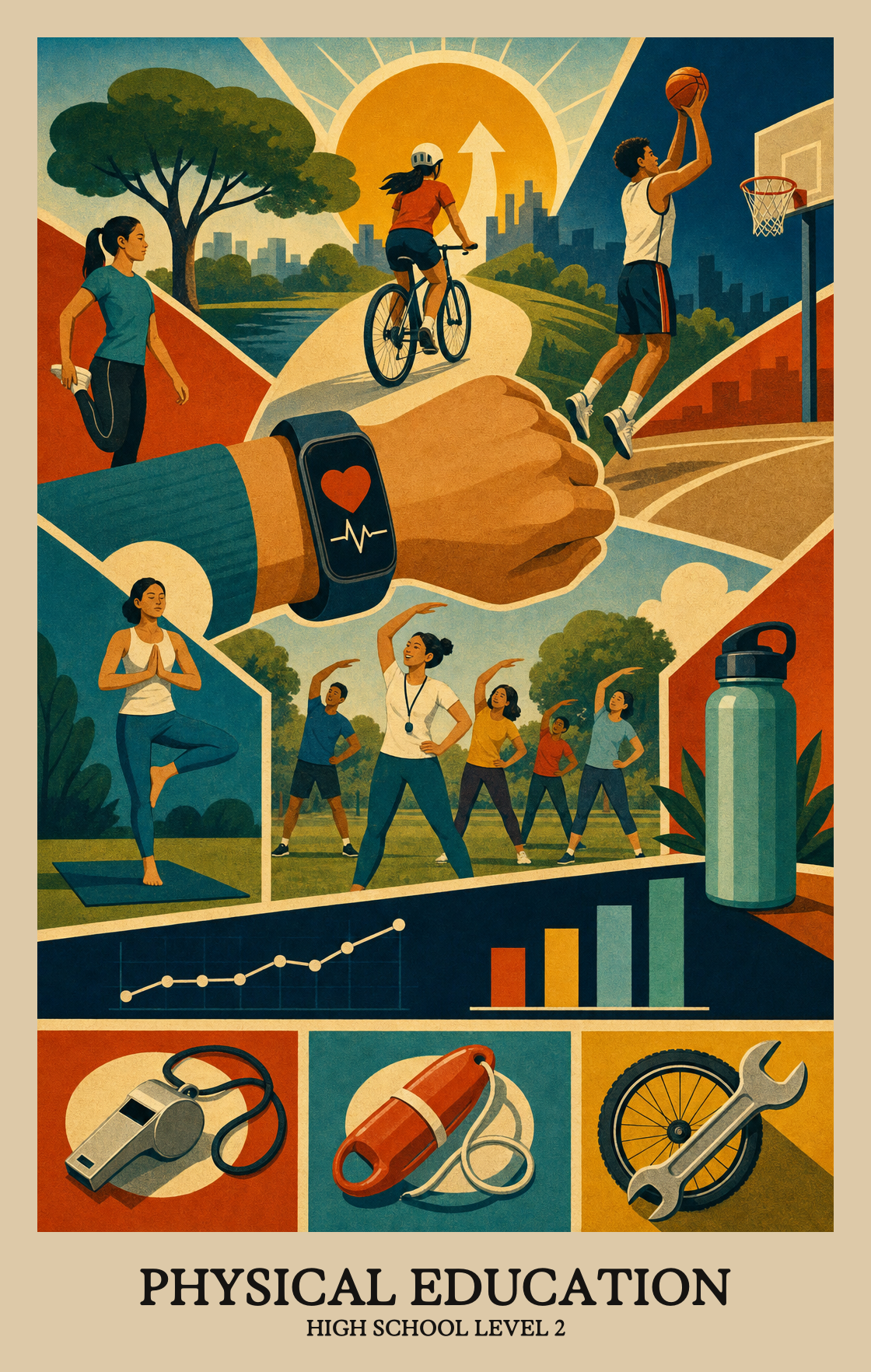 Illustration of what students learn in High School Level 2 Physical Education
