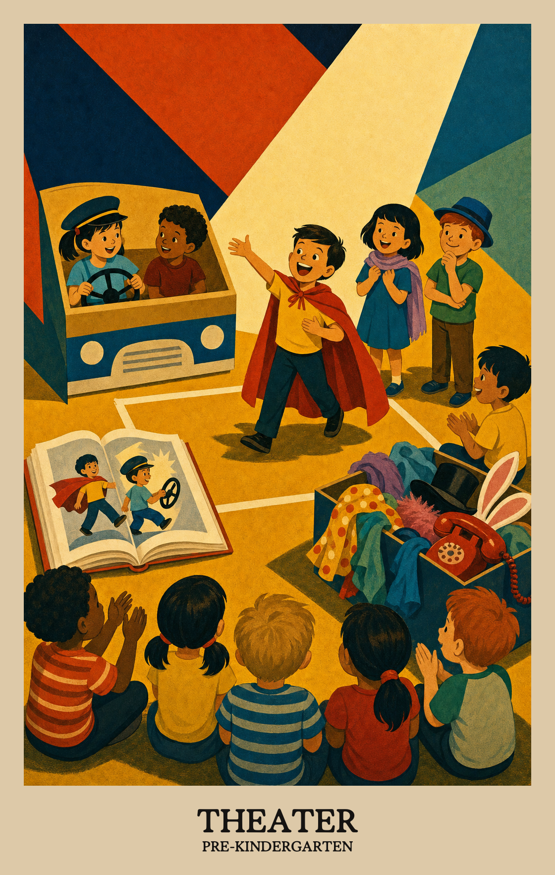 Illustration of what students learn in Pre-Kindergarten Arts: Theatre