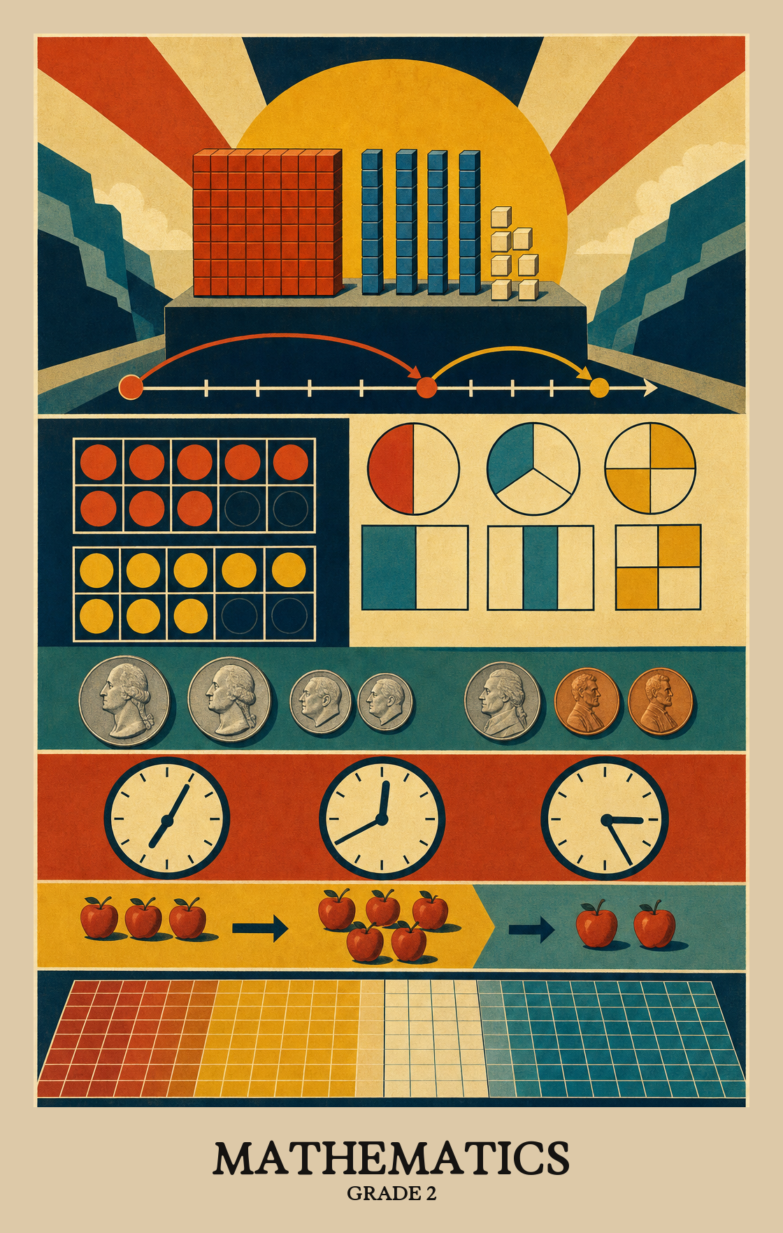 Illustration of what students learn in Grade 2 Mathematics