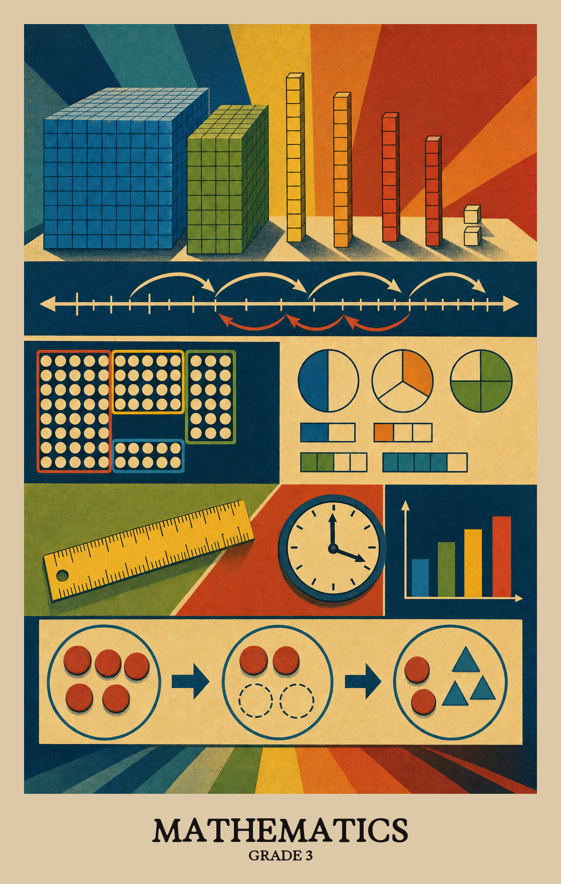 Illustration of what students learn in Grade 3 Mathematics