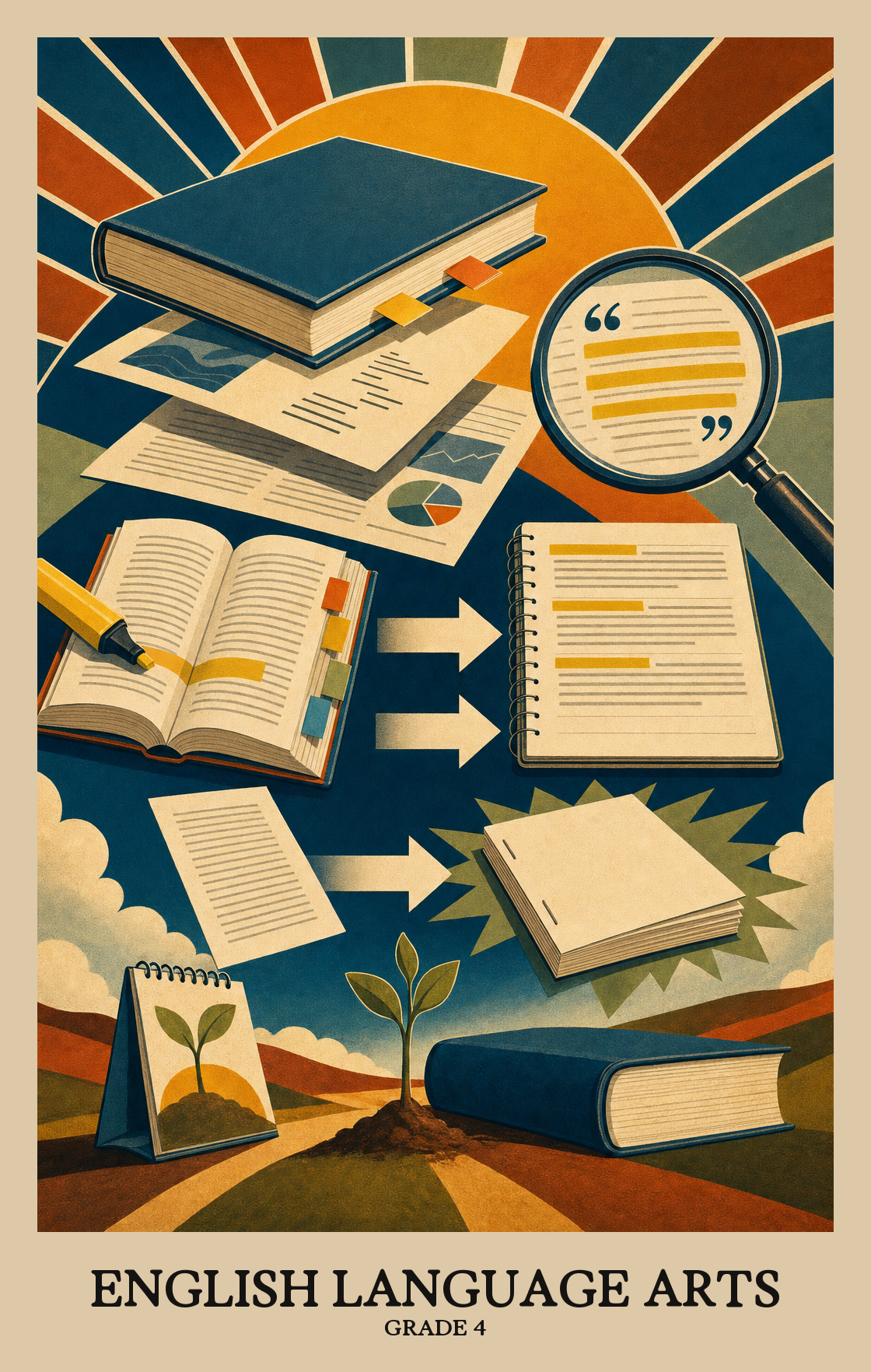 Illustration of what students learn in Grade 4 English Language Arts