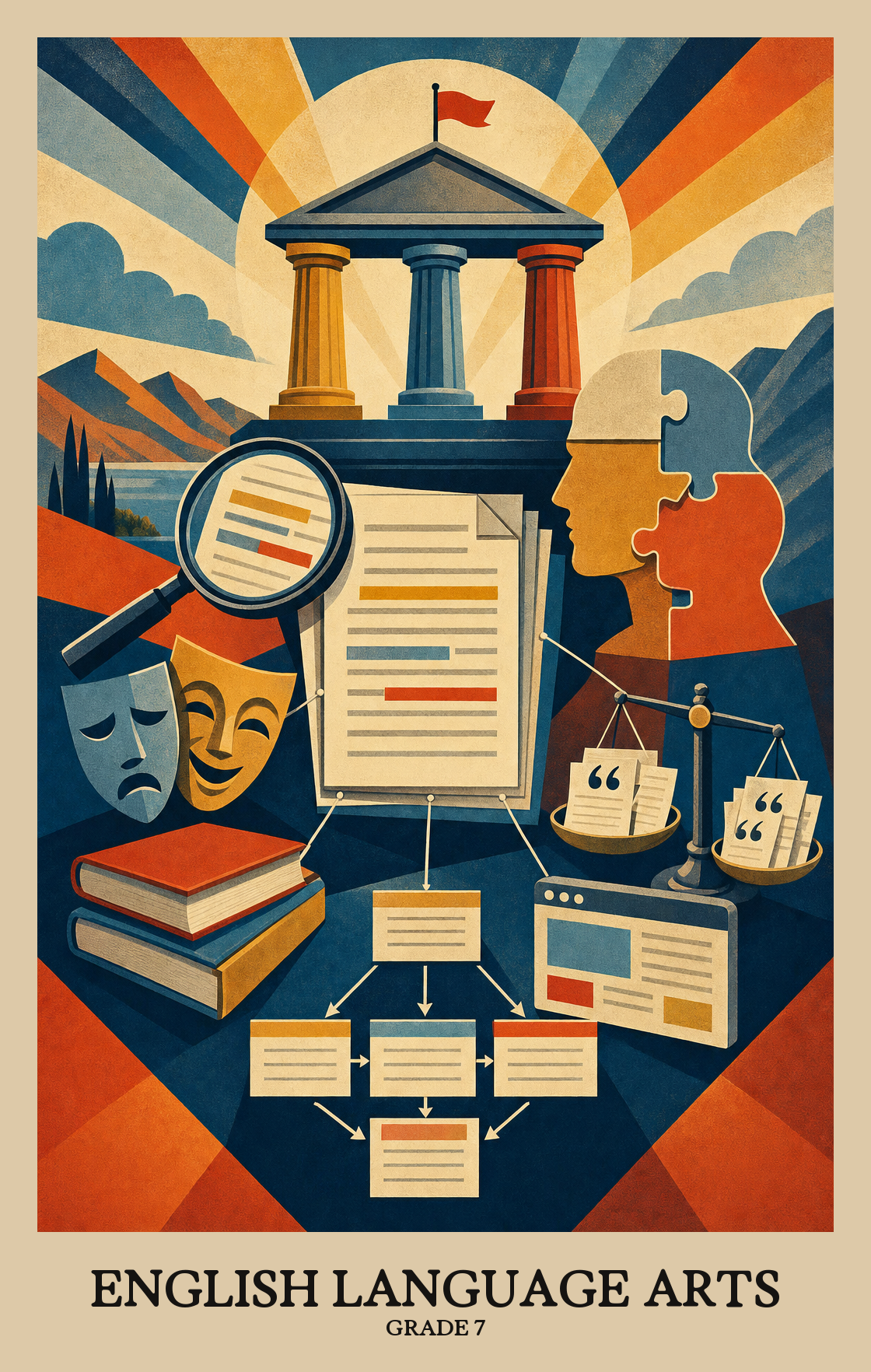 Illustration of what students learn in Grade 7 English Language Arts