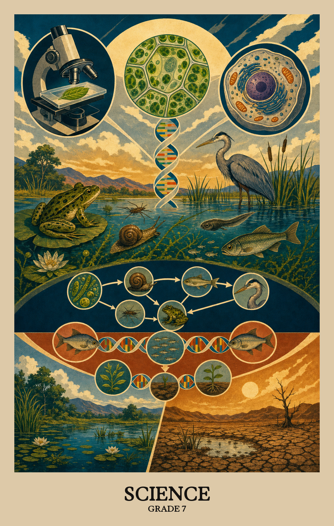 Illustration of what students learn in Grade 7 Science