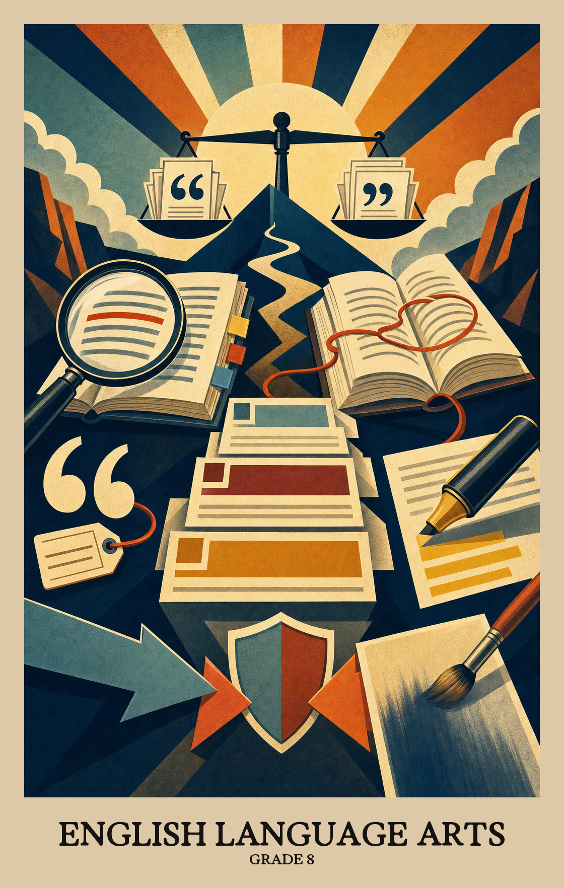 Illustration of what students learn in Grade 8 English Language Arts