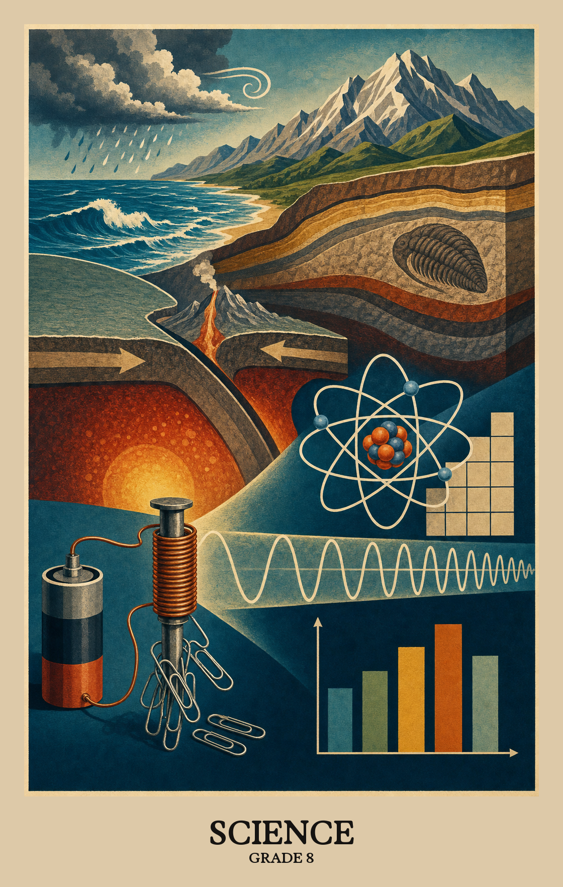 Illustration of what students learn in Grade 8 Science