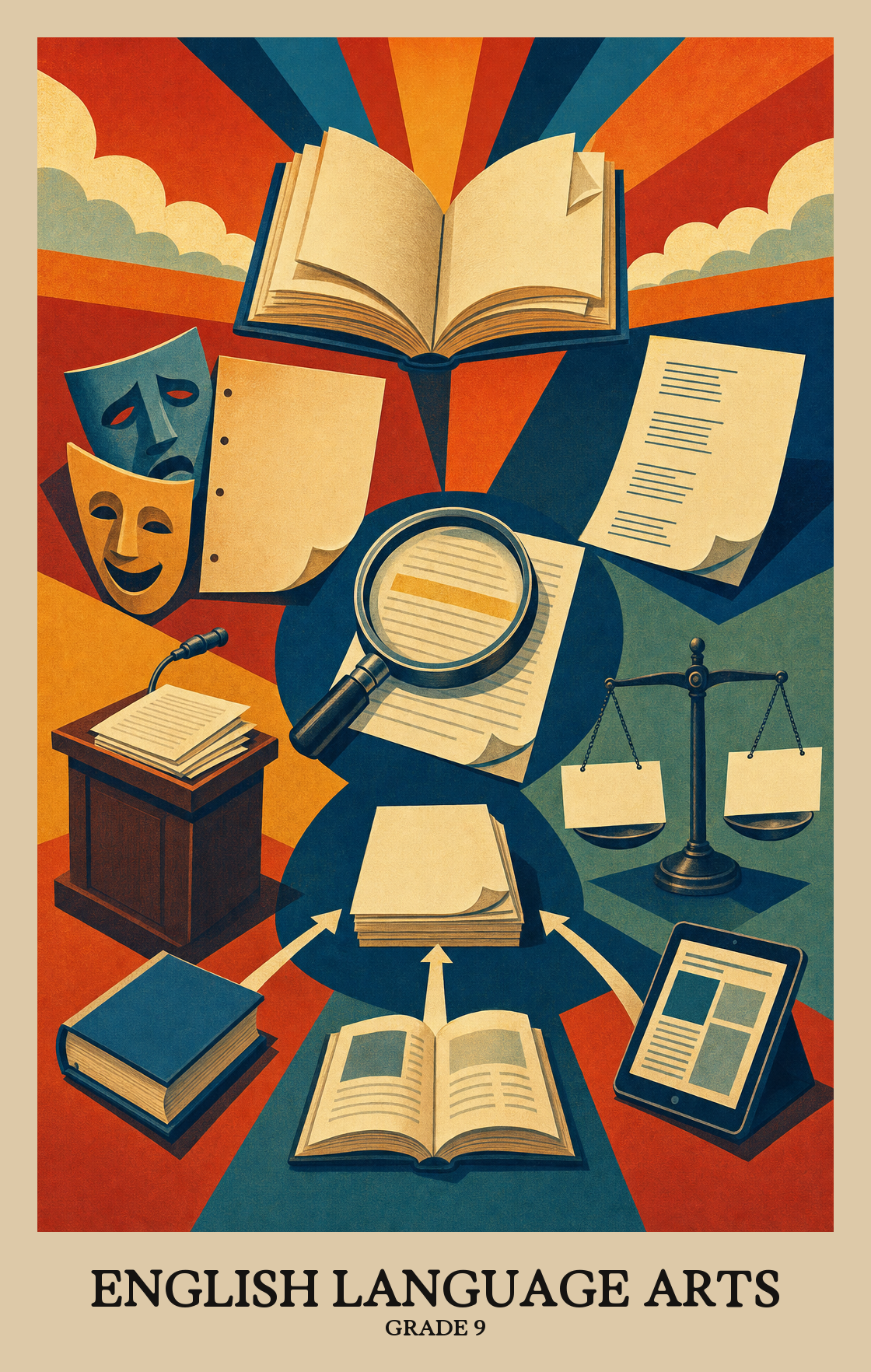 Illustration of what students learn in Grade 9 English Language Arts