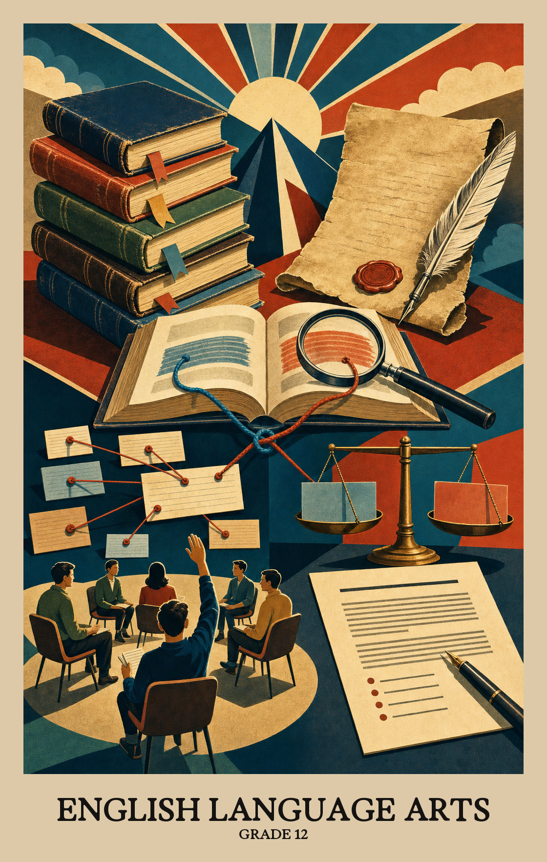 Illustration of what students learn in Grade 12 English Language Arts