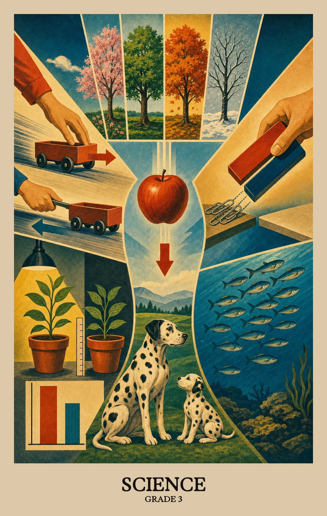Illustration of what students learn in Grade 3 Science