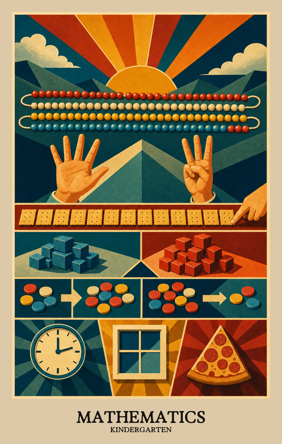 Illustration of what students learn in Kindergarten Mathematics